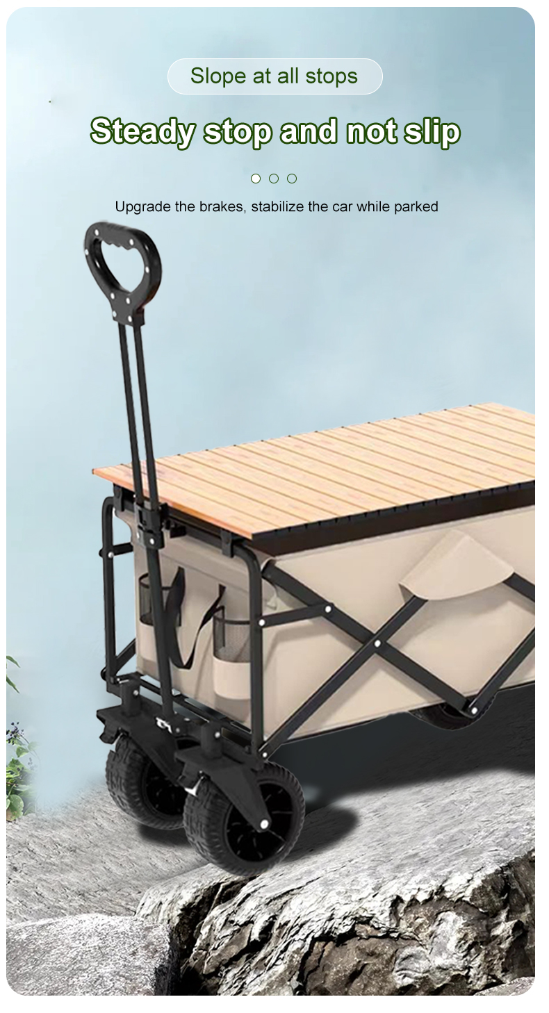 Sturdy Outdoor Folding Garden Wagon Weather Proof With Comfortable Handle
