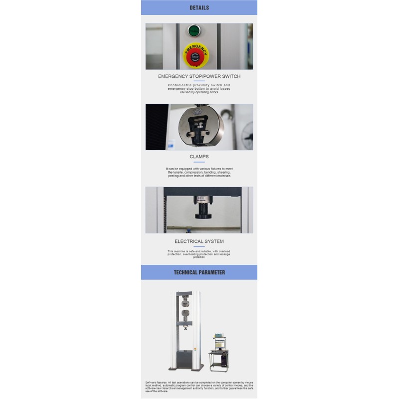 100kn Computer Electronic Laboratory Universal Testing Machine and Pressure Material Strength Tension Test Machine