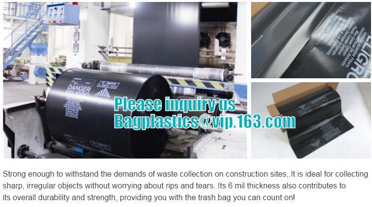 Heavy Duty Construction Plastic Asbestos Bag Waste Bag,Heavy Duty Disposal Polythene bags For Asbestos Removal BAGEASE
