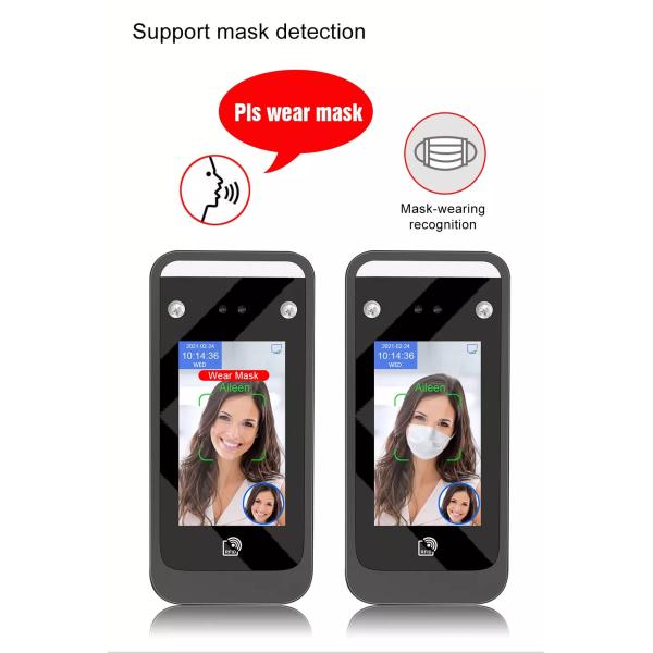 Touch Screen 0.5m Dynamic Face Recognition Terminal Attendance Machine Face Detection
