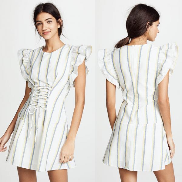 Quality Woman Dress Summer 2018 Striped Casual Designer Womens Dresses for sale