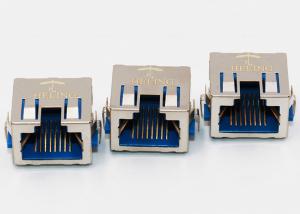 China EMI Gasket Right Angle RJ45 Connector , PCB 8P8C Right Angle RJ45 Coupler wholesale