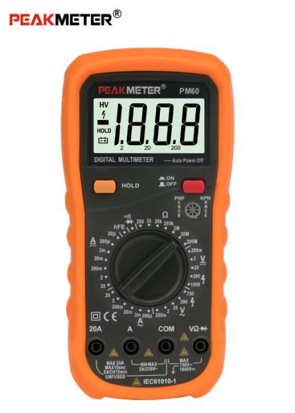 Auto Power Off Handheld Digital Multimeter , Diode Automatic Tester With