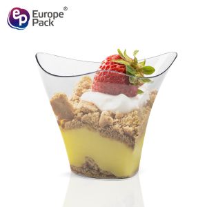 China Europe pack 100ml clear ice cream container plastic pudding cup wholesale