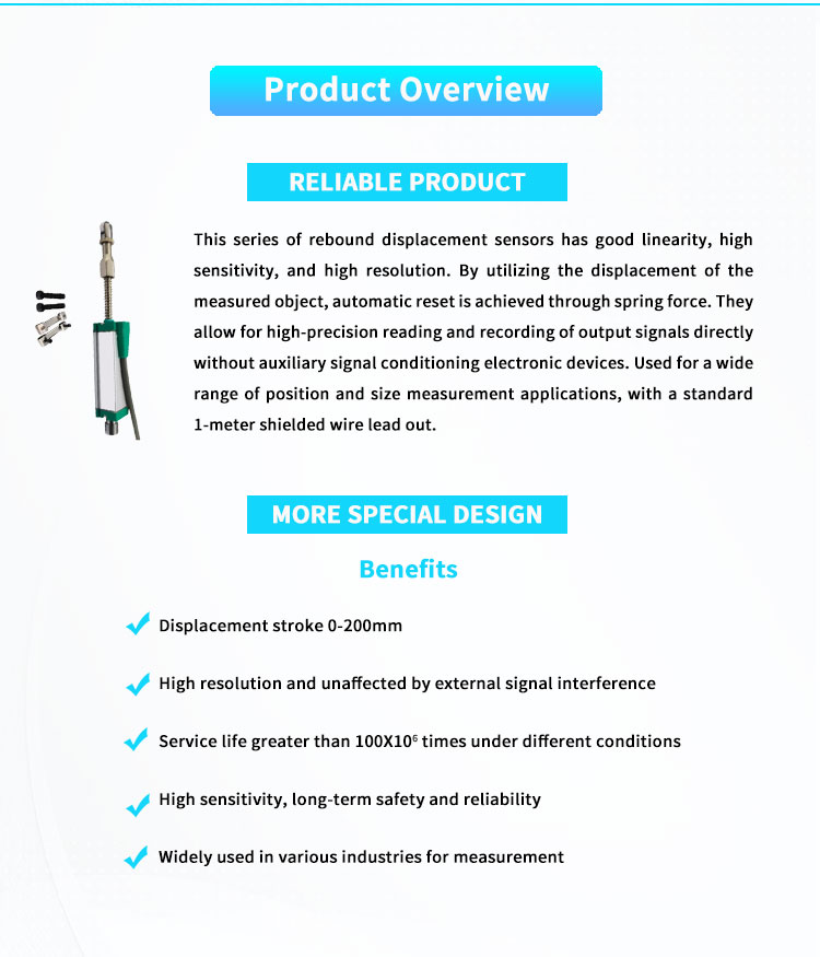 UBRE-3 Linear Displacement Sensors For Automation Measurement Aviation Automobile