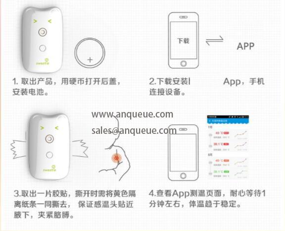Quality Bluetooth thermometer,smart sensor infrared thermometer,baby instant thermometer for sale