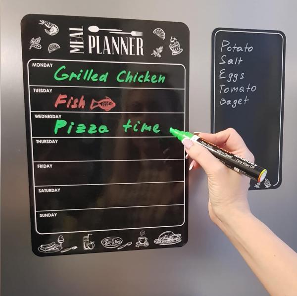 Small Magnetic Dry Erase Blackboard With 5 Pens For Fridge FDA Approved