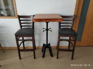 China Mild Steel Bar Table legs Cast Iron Bar Table Bag Hooker Cafe Table Height 41'' wholesale