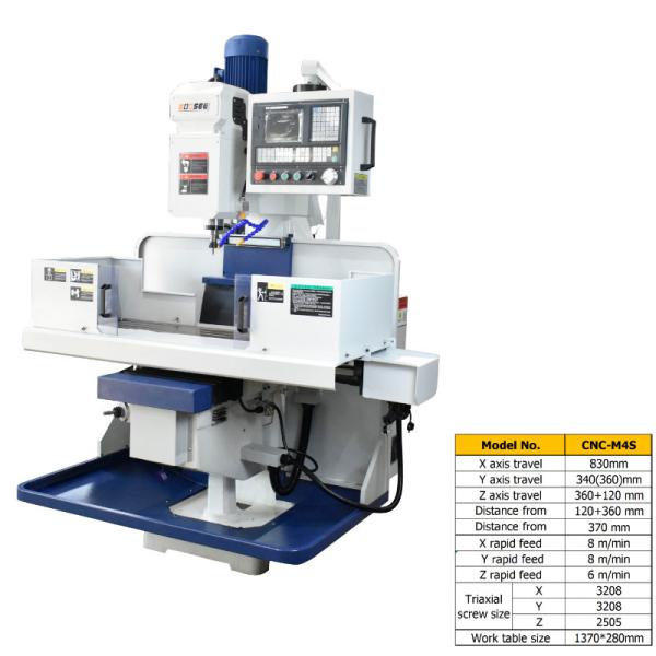 Quality High Rigidity Vertical CNC Milling Machine 1 ~ 4000mm/Min Cutting Rapid Feed for sale