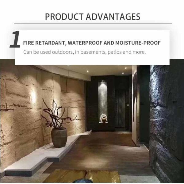120 * 60cm Luxury PU Mushroom Stone Wall Panel Decorative Decor Simulation Stone