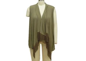 Sleeveless Casual Ladies Wear Long Drape Front Cardigan Knitting Pattern