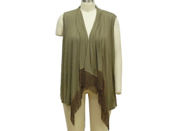 Quality Sleeveless Casual Ladies Wear Long Drape Front Cardigan Knitting Pattern for sale