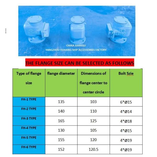 BILGE WATER TANK AIR PIPE HEAD NO.533HFB-50A With Sus316l Floater Nbr Gasket 0.3mpa