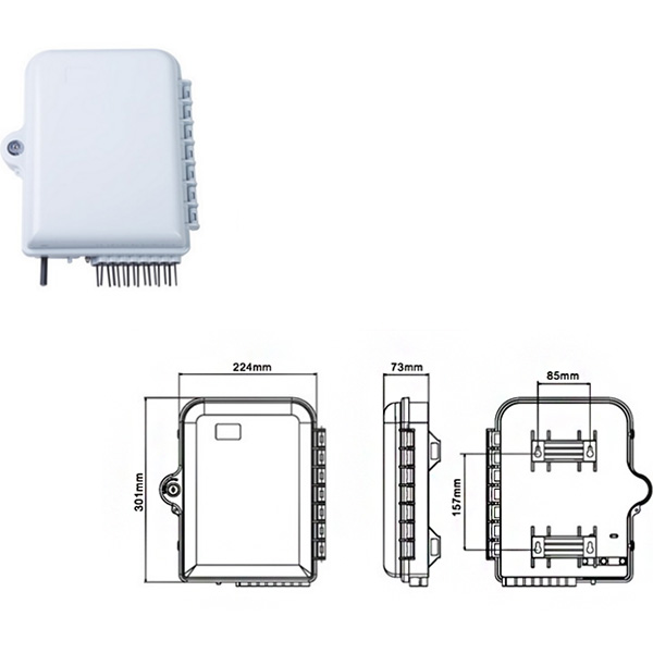 16 Cores Splitter FTTH Termination Box Dust Proof With PC + ABS Material