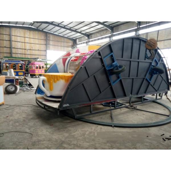 Indoor / Outdoor Teacup Amusement Ride With Under Base And Transmission System