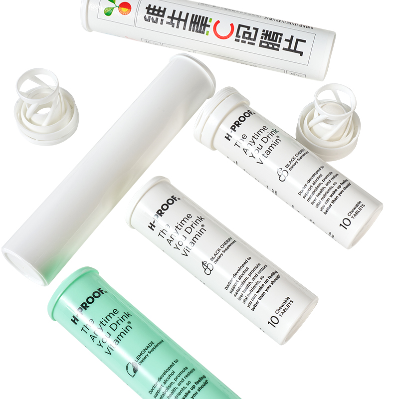 Effervescent Tablet Bottles with Cap Dry Offset Printing and Easy Cleaning