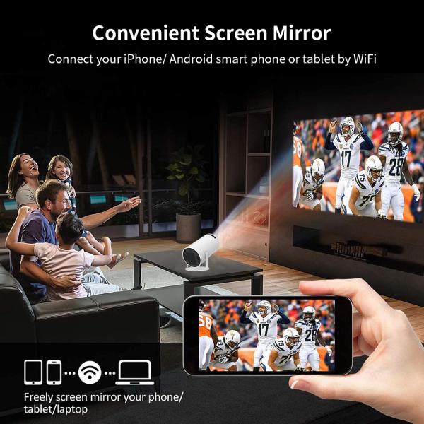 Video Home Theater Projector Smart 720P White Cylindrical Portable LCD Projector