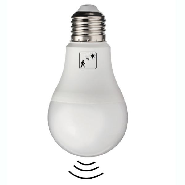 Quality 806lm WW A60 3000K Indoor Motion Sensor Light Bulb Less Relamp Frequency for sale