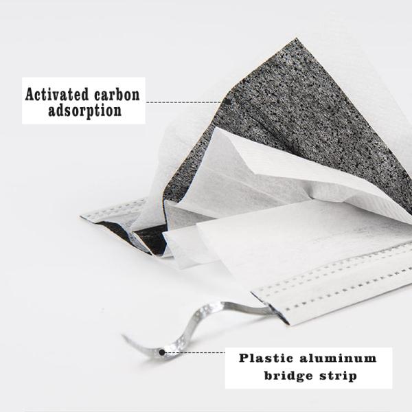 Four Layers Disposable Active Carbon Face Mask No Glass Fibers CE FDA Approved