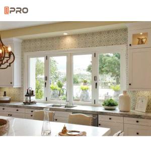China Sliding Kitchen Folding Window Security Accordion Patio Thermal Break Aluminium Profile on sale