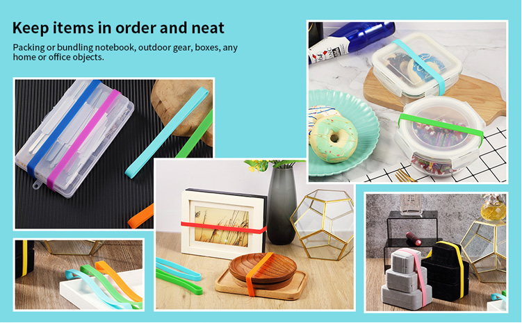 Multi-functional Silicone Strap Lunch Box with Highly Elastic Band and Cutting Service