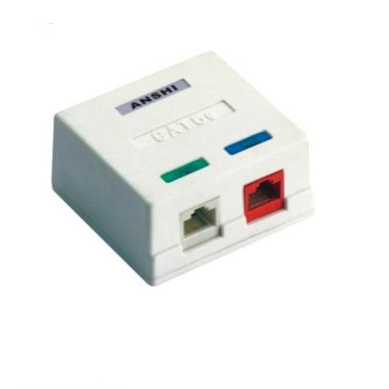 Quality CAT6 / CAT5e surface mount box 2 port For RJ45 Module Fully Testerd for sale