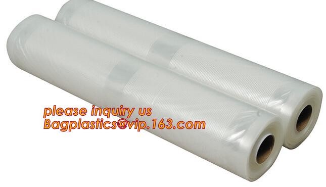 Embossing Resealable Vacuum Food Bags For Household Eco- friendly Texture Vacuum Food Storage Plastic Bag Rolls Moisture