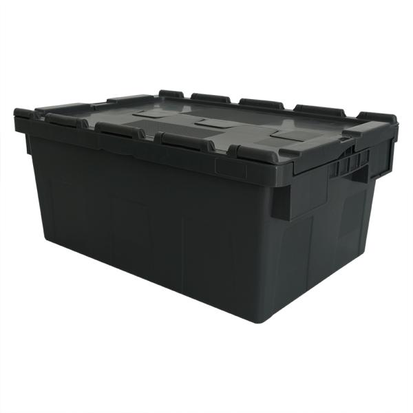 Clear Waterproof Logistic Storage Plastic Storage Box with Hinged Lid and Customized Logo