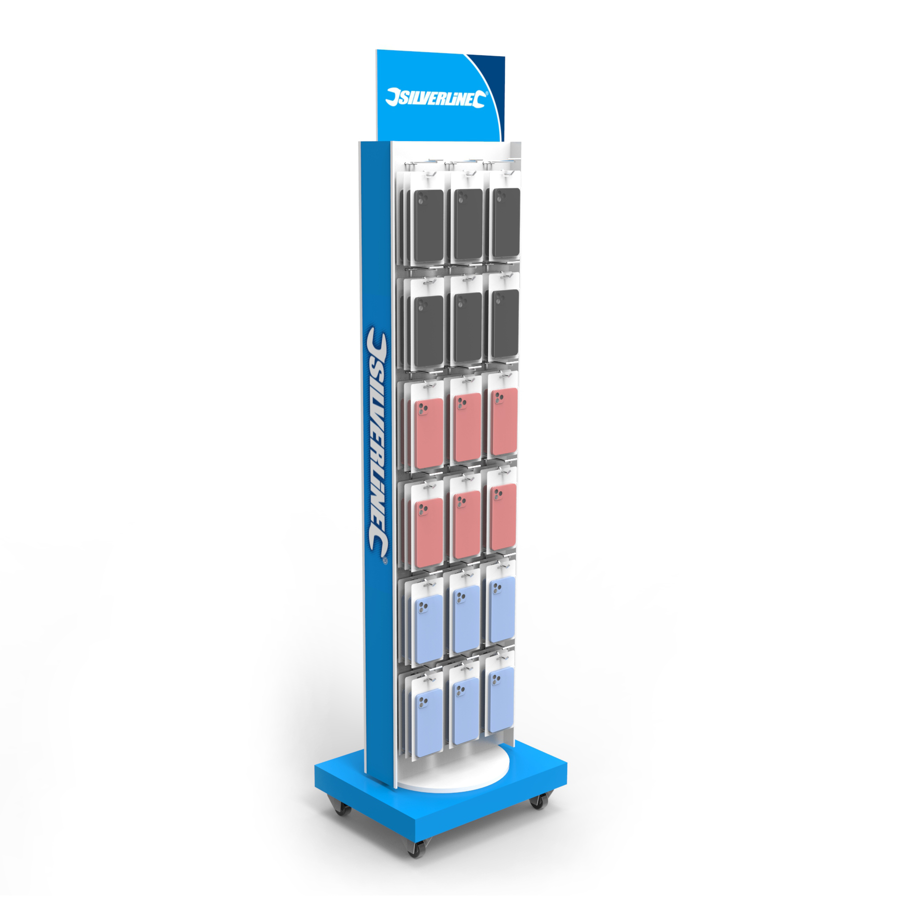 Double Sided Display Stand PVC Pegboard Shop Product Display Stand
