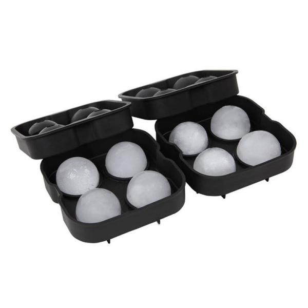 Quality 4 Cavity Non Toxic Silicone Spherical Ice Cube Maker for sale