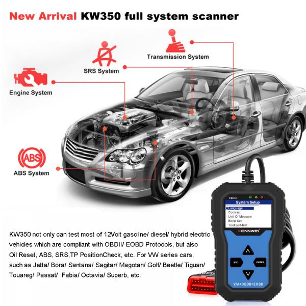 EOBD OBDII Konnwei Car Diagnostic Scanner Fault Code Reader For Auto Engine