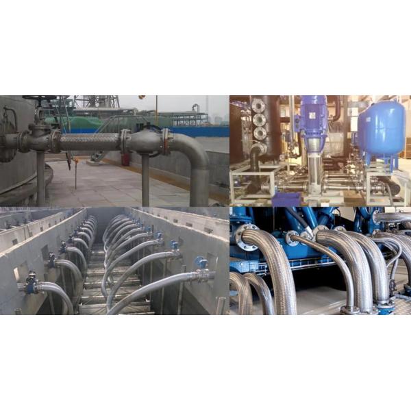 DN125 PN16 Flange Connection Stainless Steel 316 Wire Braided Flexible Flange Metal Fitting Hose