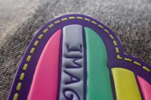 Professional Embossed Custom Tpu Patch  / 3D Rubber Patches Pantone Color