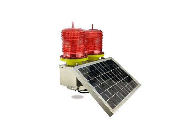 Quality Safety Double Light Solar Aviation Obstruction Light FAA L864 High Chimney Flying Warning for sale