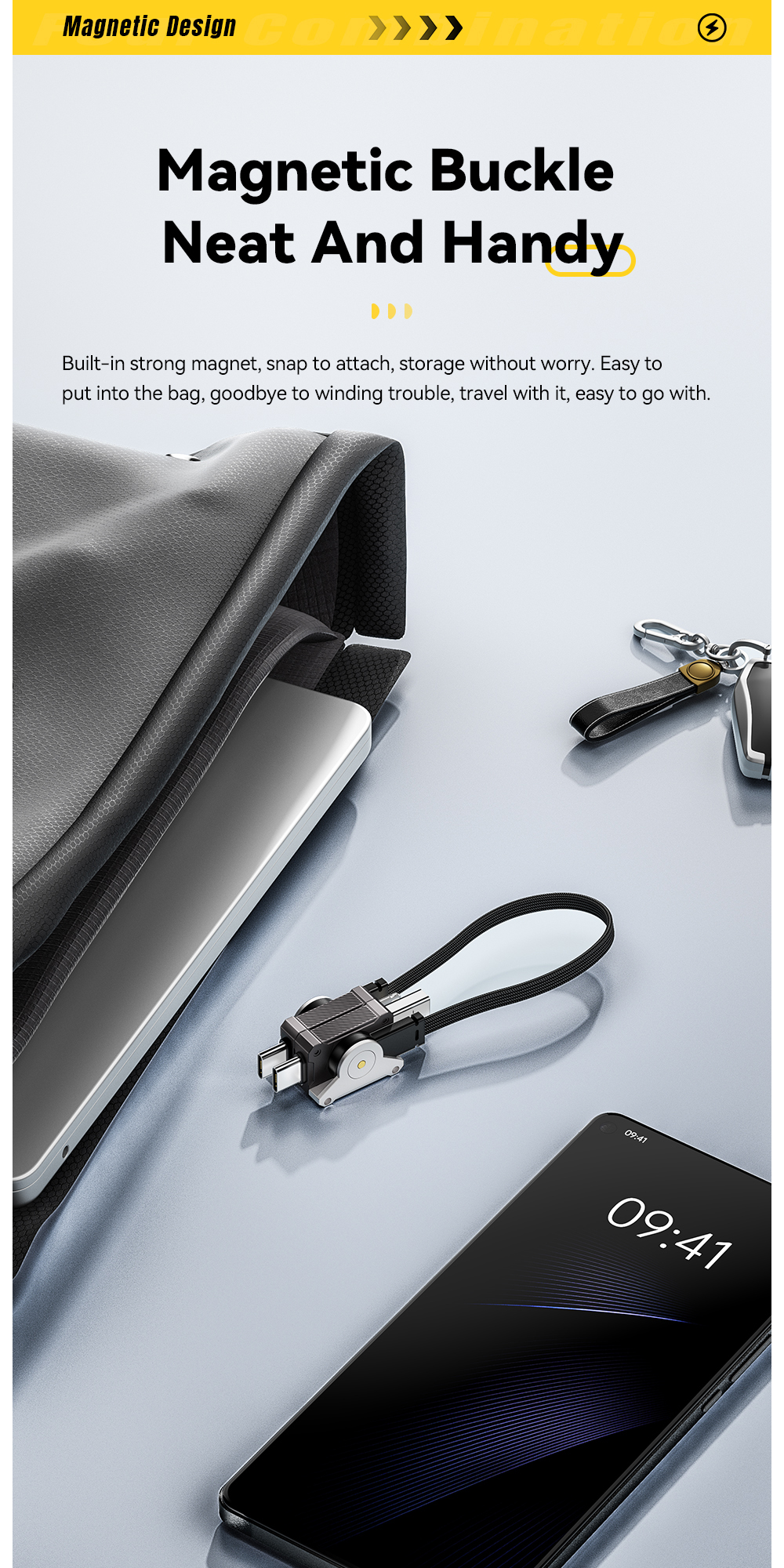 ESSAGER ES-X63 Series 4 in 1 QC PD USB A/C to USB C/L Charging Data Cable