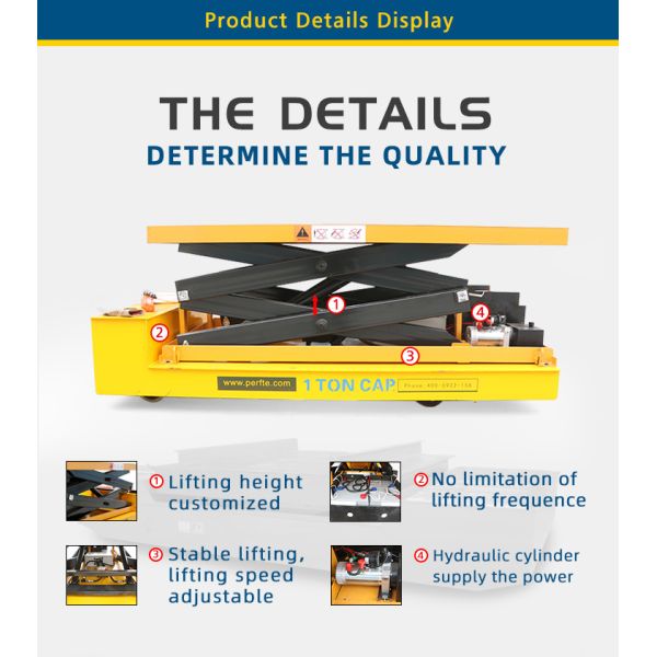60T Capacity Electric Transfer Cart Lithium Battery Powered