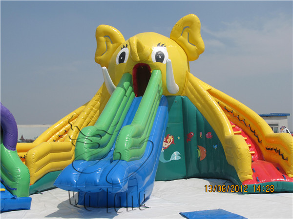 outdoor inflatable slide, inflatable wet slide, inflatable bounce slide
