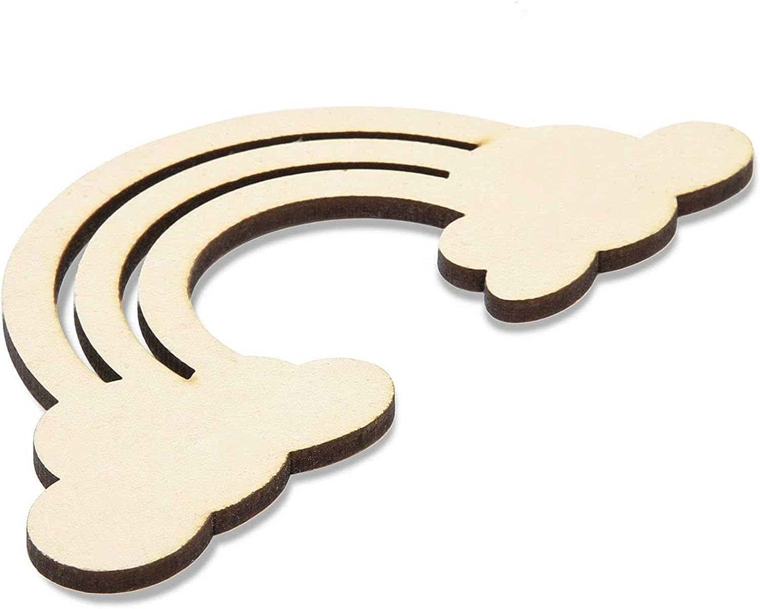 Unfinished Wood Cutouts for Crafts, Rainbow Clouds