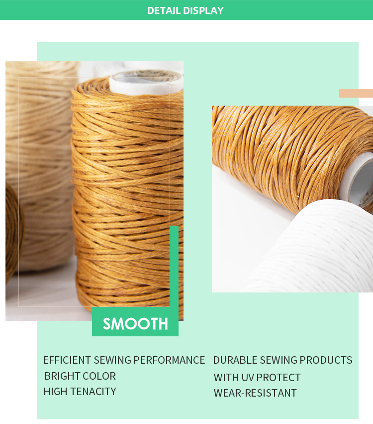 Polyester/Waxed Kangfa Flat Braided Sewing Yarn for Braided Wax Thread in Leather Sofa