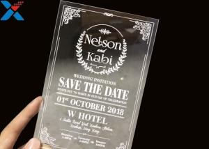 China Laser Cut Acrylic Wedding Invitation Cards / Mirror Clear Invitation Card wholesale