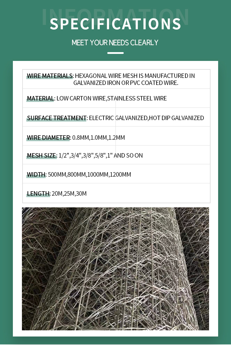 Wall Gabion Mesh Roll Hexagonal Lead Low Price Hot Dipped Galvanized Wire Mesh Silver Protection China Gabion Baskets Gabion Net