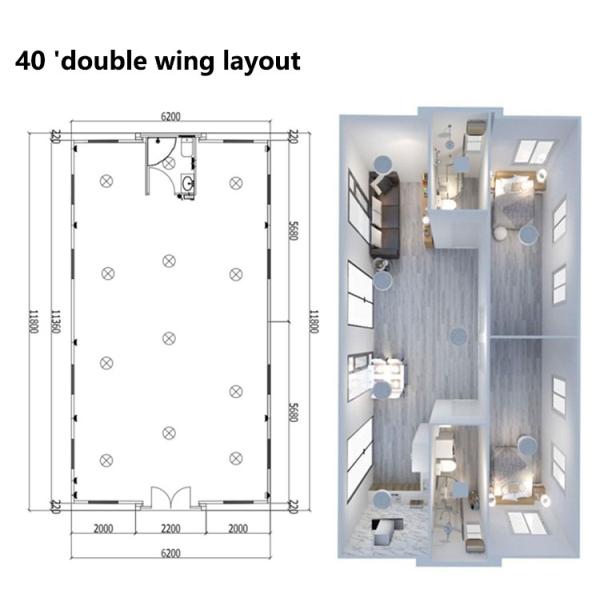 3 Bedrooms Luxury Collapsible Expanding Container Home House 20ft x 40ft MGO Board Floor