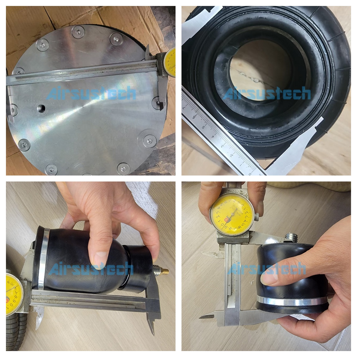 Technicians measuring air suspension components