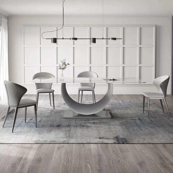 Quality Modern Rectangular Dining Table Chair Sets Nordic Marble Top Dining Set for sale