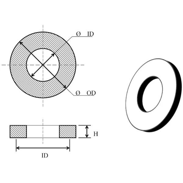 Fuel Resistant Flat Rubber Washers Silicone Rubber Flat Ring Gasket Customized Designed