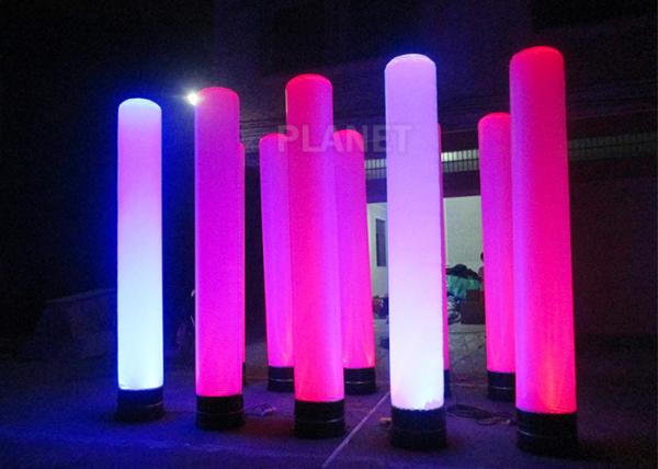 Quality Colorful Inflatable Column Built In Blower With Led Light / Repair Kit for sale