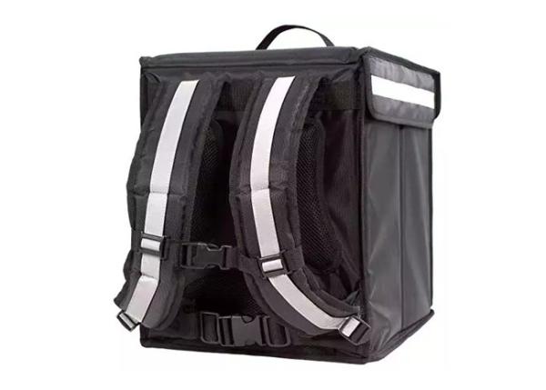 Quality Polyester Pizza Insulated Lunch Bag Reusable With Reflective Stripe for sale
