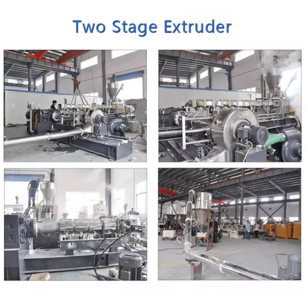 Double Stage PVC Plastic Granule Extruder Line , Pvc Granulating Extruder Customized