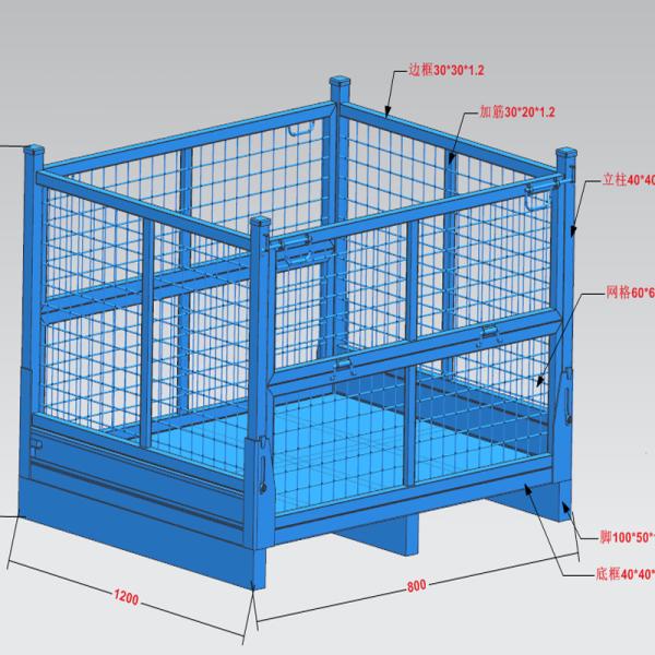 Customizable Foldable Warehouse Storage Pallet Box Storage Mesh Bins