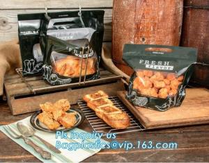 China Resealable Rotiserrie Chicken pouch Bags, Anti Fog, Grill, Oven, Roasted, Hot meat Bag Packing With Window wholesale